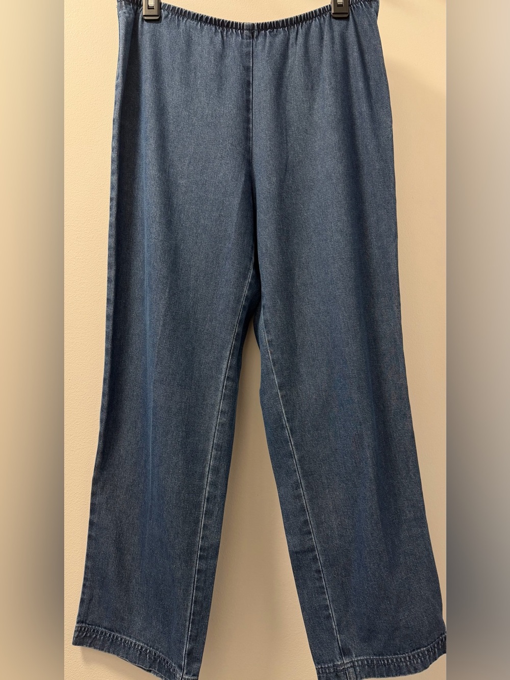 Tanjay Petites Blue Denim Elastic Waist Side-Zip Pants Size 12P